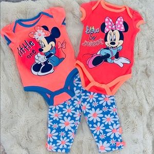 Disney Minnie Mouse body suits size 0 - 3 months